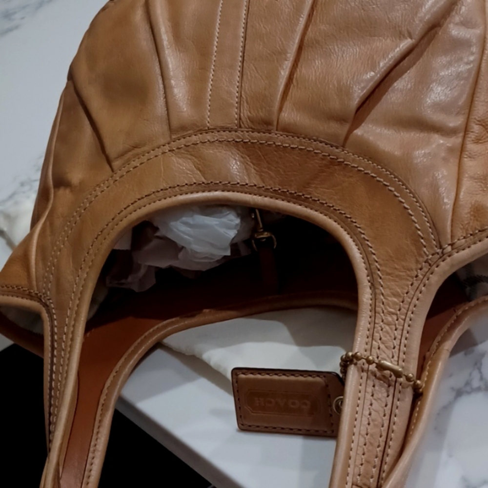13IN COACH 2008 PLEATED ERGO 12240 TATTERSAL SHOULDER BAG - Picture 10 of 17